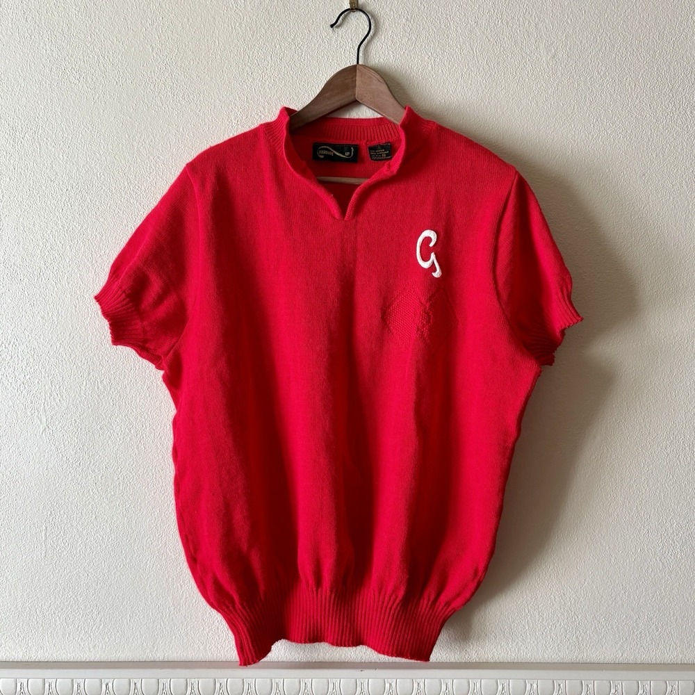 Vintage Measure Up red cheerleader letterman knit pullover sweater‎ top